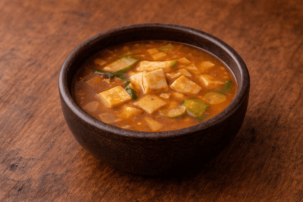 Korean Soybean Paste Stew Doenjang Jjigae at Traditional Korean Restaurant in Seoul