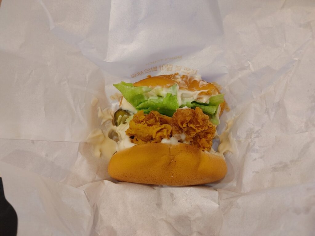 Open Korean thigh burger from Mom’s Touch in Seoul
