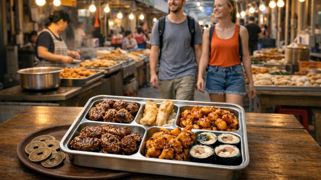 Yeopjeon dosirak coin lunchbox experience at Tongin Traditional Market in Jongno Seoul