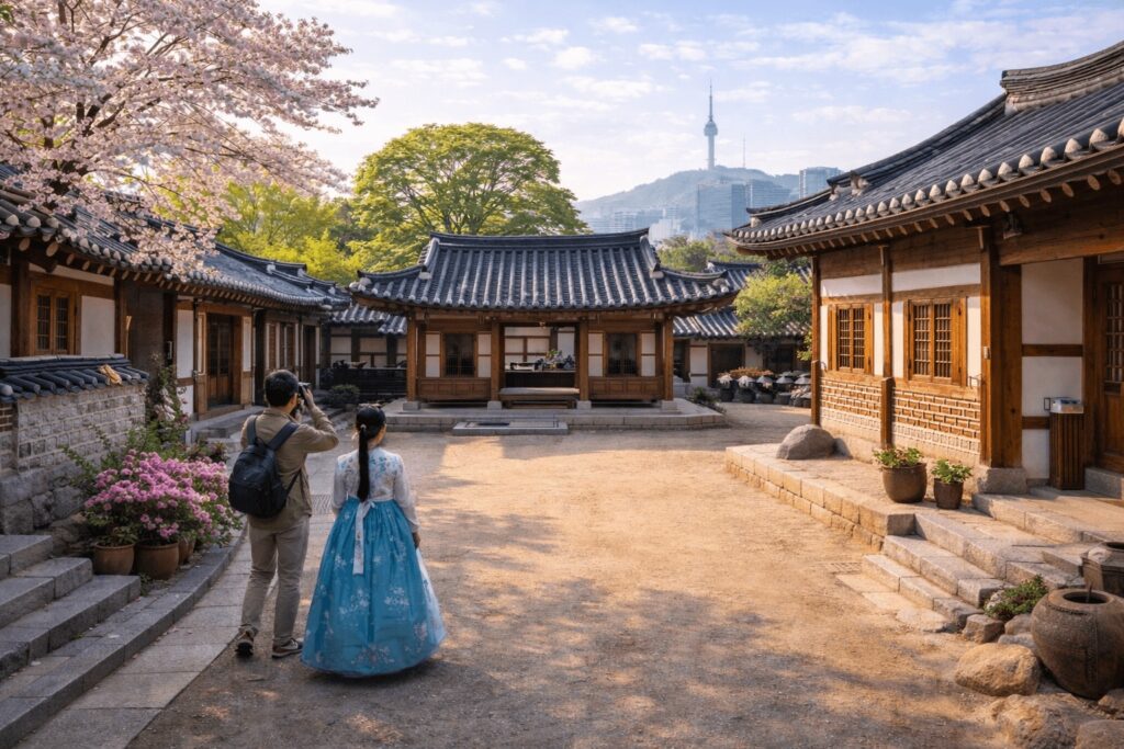 Bukchon Cultural Center traditional hanok courtyard Seoul