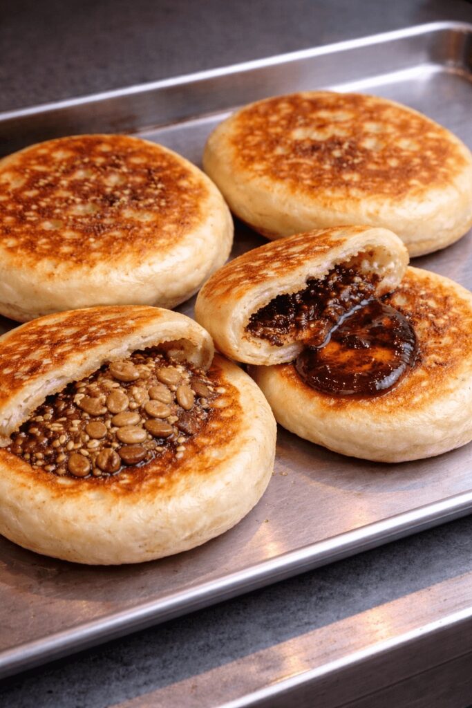 Korean hotteok sweet pancake street food in Insadong Seoul