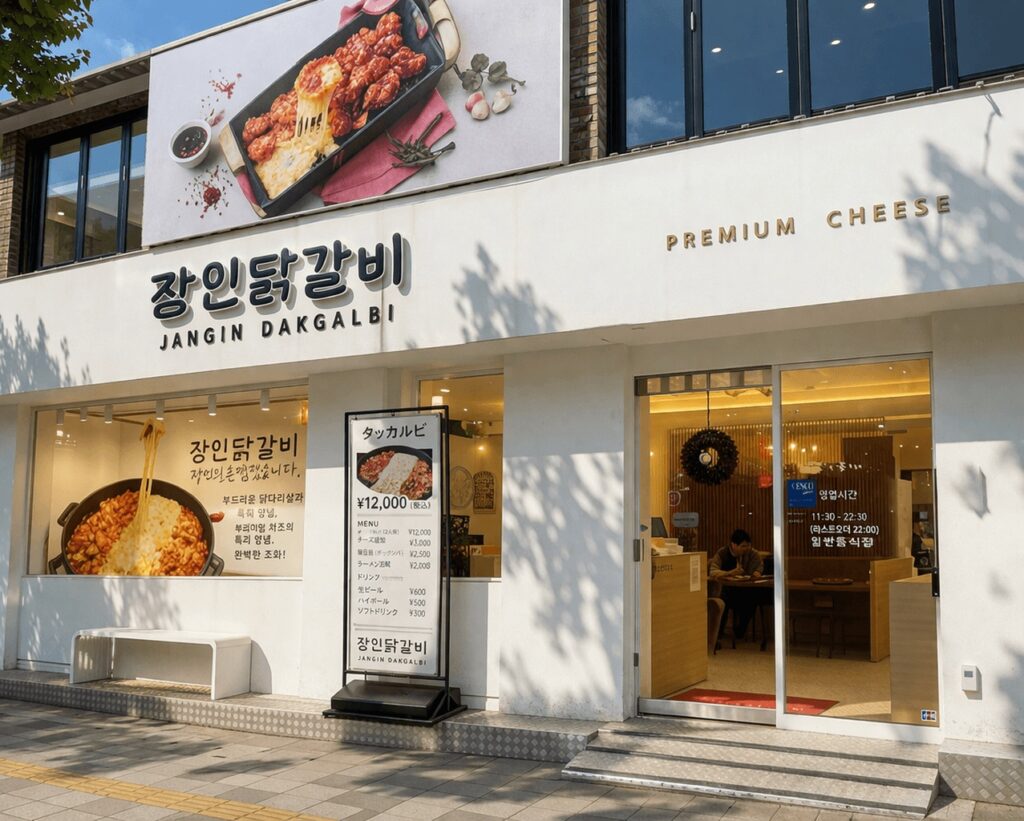 exterior view of Jangin Dakgalbi restaurant in Jongno Seoul