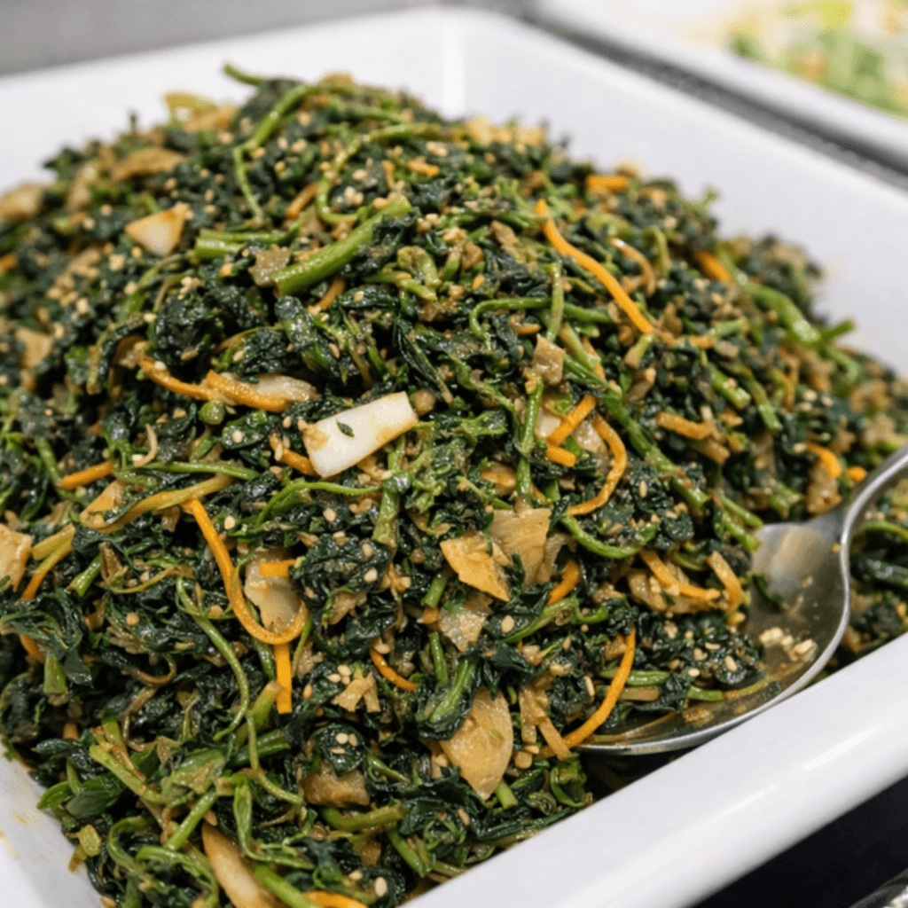 korean namul vegetable side dish at jeonju bapcha lunch buffet jongno