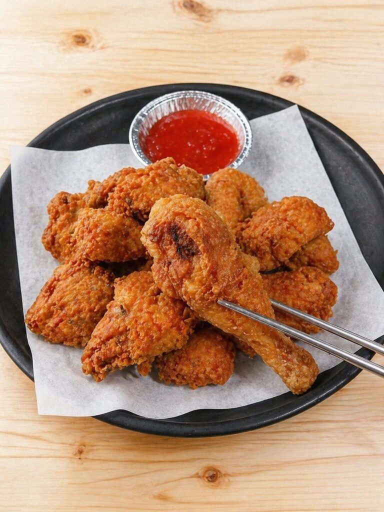 Korean fried chicken and beer at a casual nightlife spot near Jongno 3-ga Pojangmacha Street