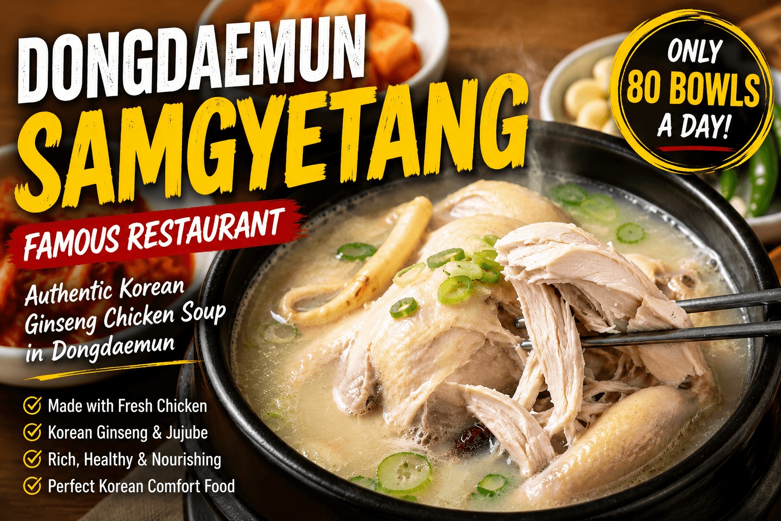 Dongdaemun Cheonil Samgyetang famous Korean ginseng chicken soup restaurant in Seoul