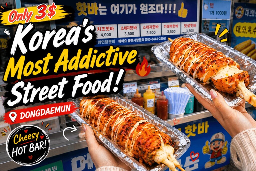 Spicy Korean hot bar street food near Dongdaemun Market