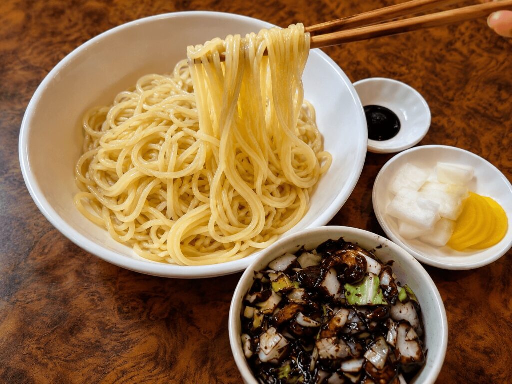 Korean Black Bean Noodles (Jajangmyeon) Before Mixing at Donghaeru in Jongno