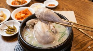 Korean samgyetang ginseng chicken soup in Jongno Seoul