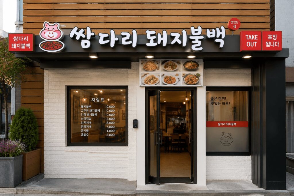 Exterior of Ssangdari Dwaeji Bulbaek restaurant in Jongno Seoul