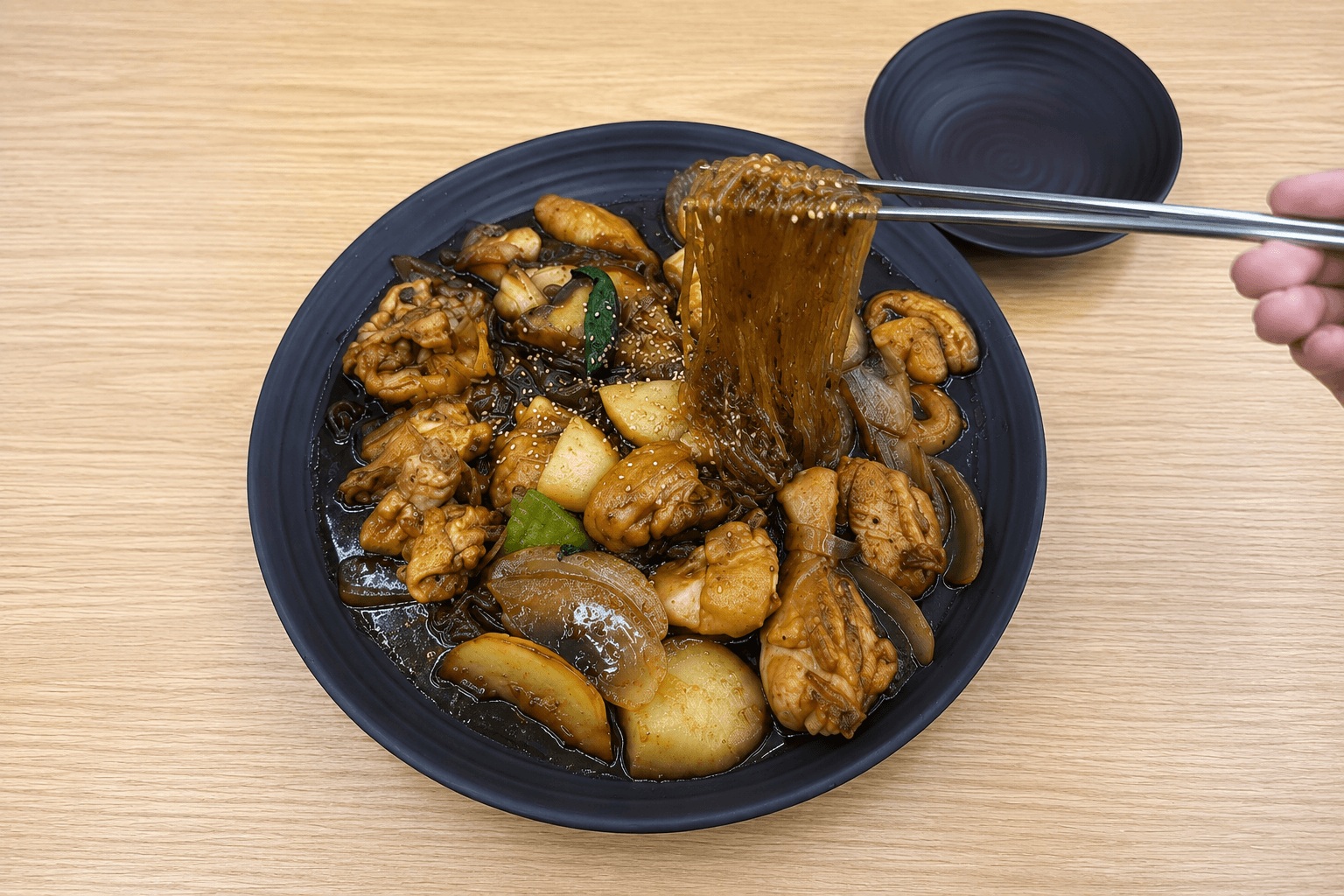 Korean glass noodles in jjimdak at Dutchim