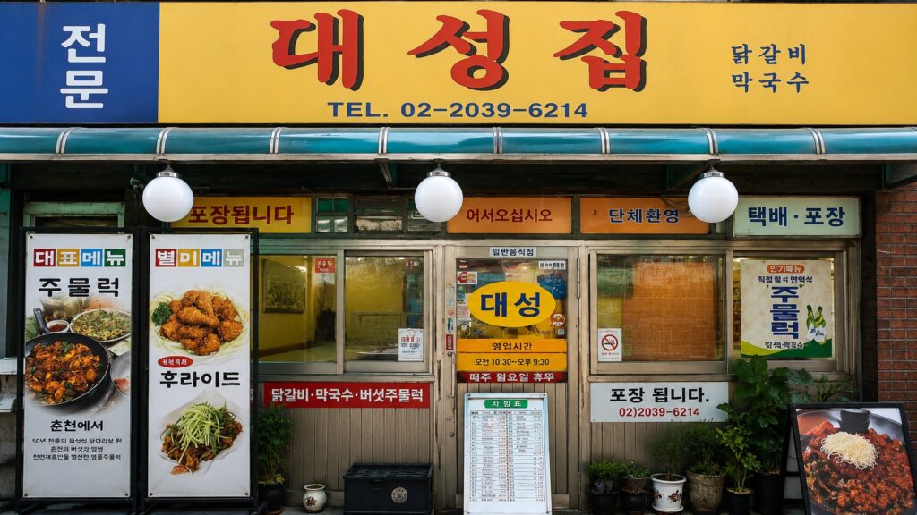 Exterior of Daeseongjip, a local Korean restaurant near Seongsu in Seou