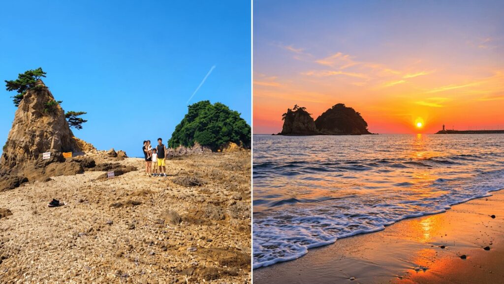 Low tide and sunset at Kkotji Beach on Korea's west coast