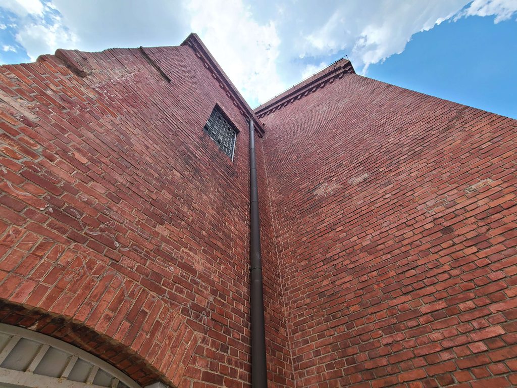 Red brick prison walls at Seodaemun Prison History Hall