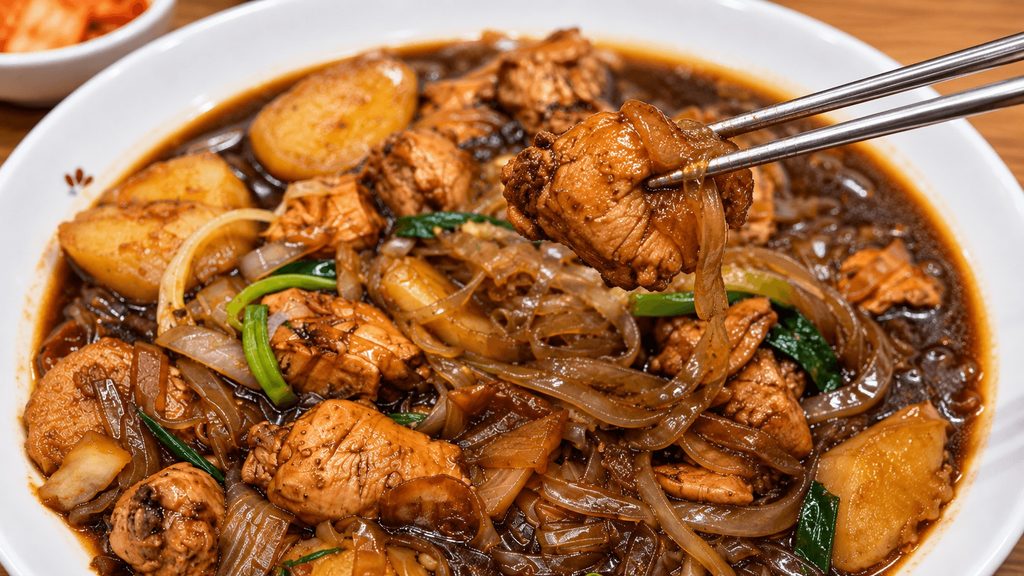 Chicken and glass noodles in Bongchu Jjimdak Seoul