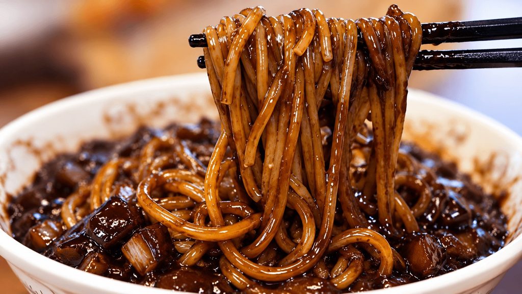 Korean jajangmyeon black bean noodles