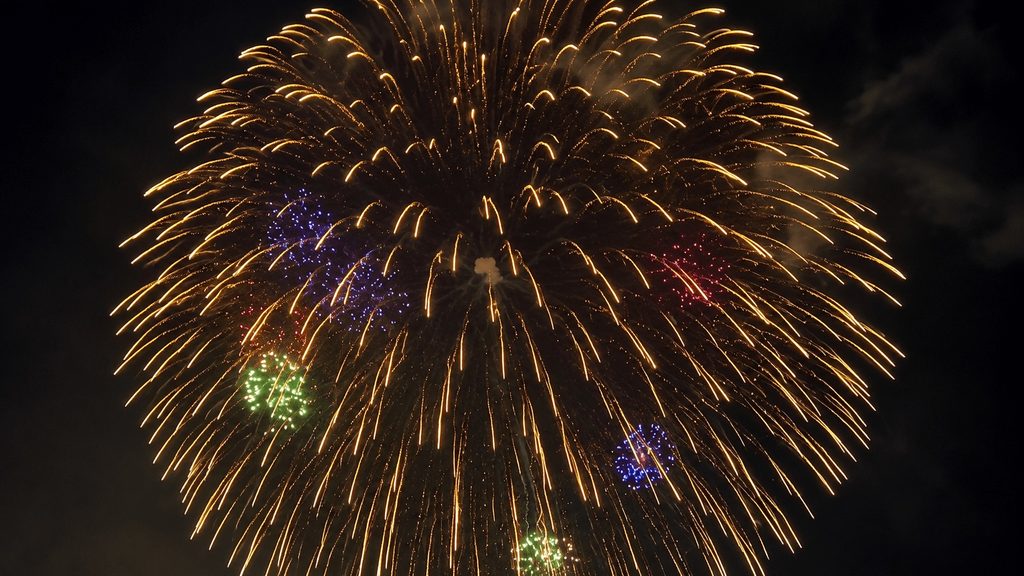 Colorful fireworks at the Seoul International Fireworks Festival