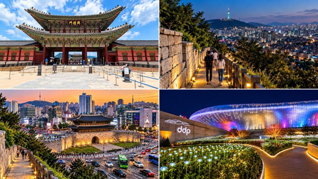 Seoul walking tour from Gyeongbokgung Palace to Naksan Park, Heunginjimun Gate and Dongdaemun DDP