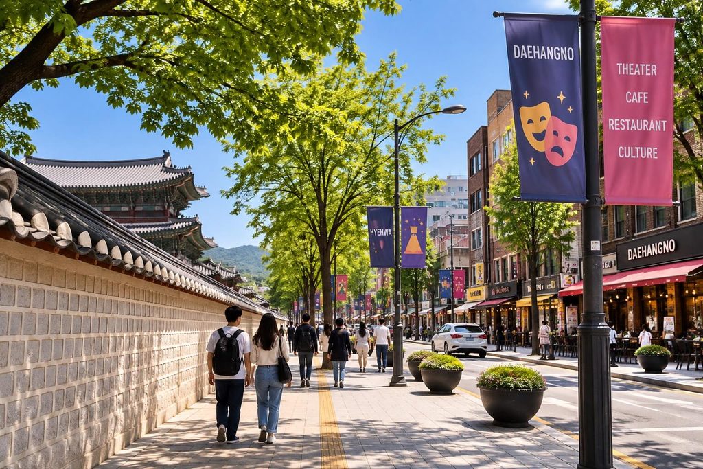 Walking from Gyeongbokgung Palace to Hyehwa through the historic streets of Seoul